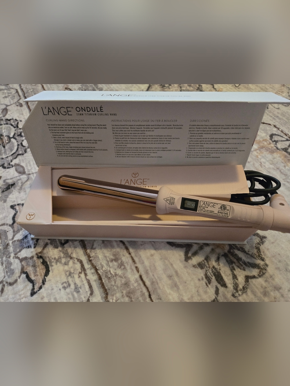 L'ANGE 1" Ondulé Titanium Curling Wand - Blush